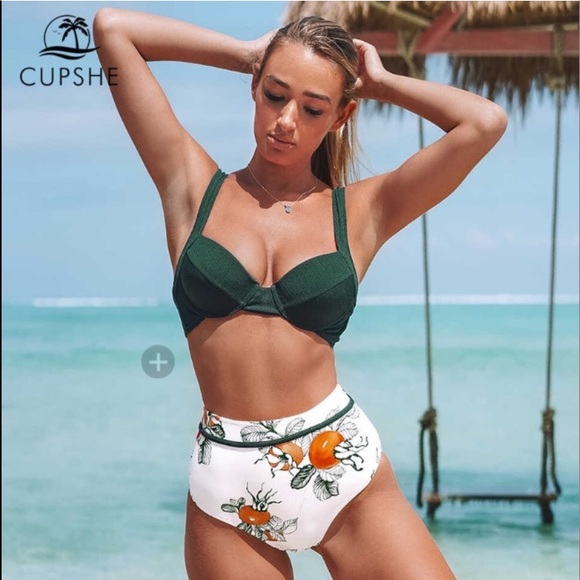 Cupshe Green Persimmon High -Waisted Bikini